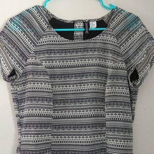 H&M black & white patterned mini dress  - Size 10 US